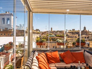Panoramic living-dining room. View of Capitol Hill