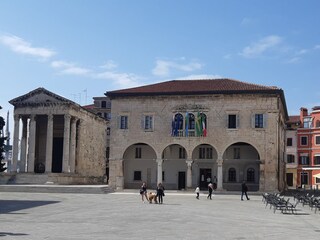 Augustus temple and city palace of Pula