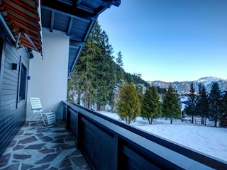 Balkon Ausblick Winter