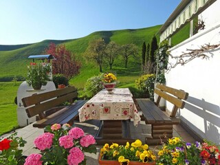 Terrasse mit Blick auf Wiesinger Bühel