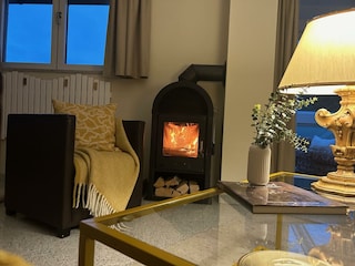 Wohnzimmer mit Kaminofen