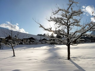 Abenddämmerung beim Landhaus Mayr