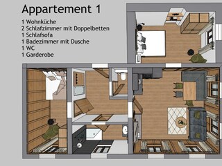 Grundriss Wohnung groß beschriftet