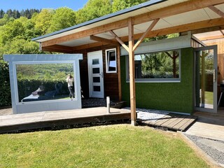 DaySpa Außenbereich mit Kpche, Sauna und Tinywürfel