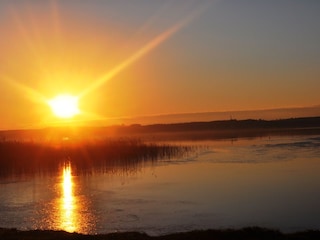 Untergehende Sonne am Strand nur ca. 200m entfernt