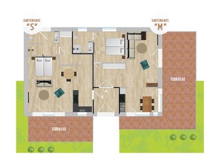 Grundriss Gartenhaus "L" & "S"