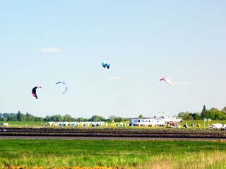 Kitesurfer vor dem Strand