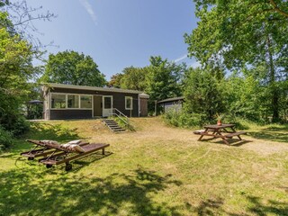 Der umzäunter Garten mit Sonnenliegen