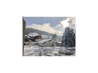 Blick vom Balkon Winterlandschaft