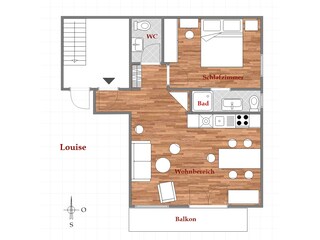 Grundriss Appartement Louise