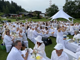 Weißes Picknick im August