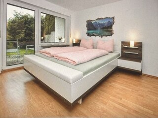 Schlafzimmer mit Gartenzugang
