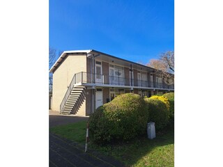 Holiday apartment entrance, up the stairs, directly on
