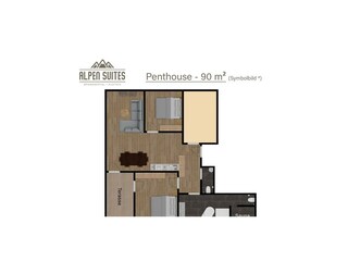 Penthouse 90 Grundriss klein