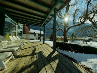 Sonnenterrasse Hotel Flattacher Hof Winter