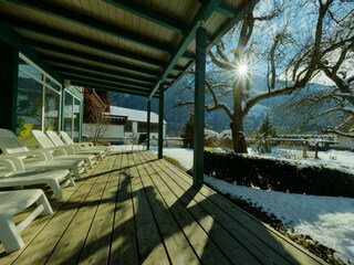 Sonnenterrasse Hotel Flattacher Hof Winter