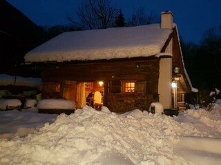 Hu?tte Winter nacht Puppenstube