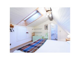 Double bed on mezzanine