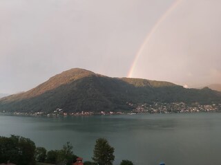 View from the terrace of Arbostoria with rainbow