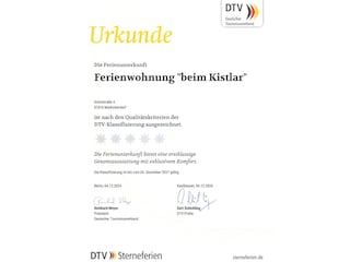 DTV URKUNDE Zertifizierung 5-Sterne