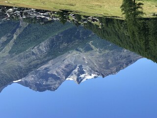 Blick von Saas Fee zum Fletschhorn und Lagginhorn