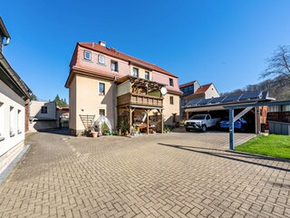 Courtyard with parking