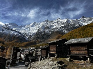 Erster Blick nach Ankunft in Saas Fee