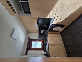 Küche mit Blick auf den Gletscher