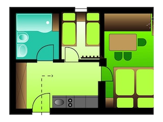 Appartement Kleeblatt Zimmerplan