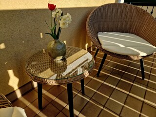 Balkon Nahansicht Sitzbereich
