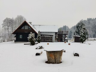 Ferienhaus "Am Bach" im Winter