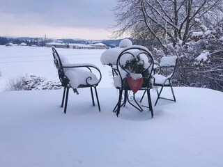 Gartenblick im Winter
