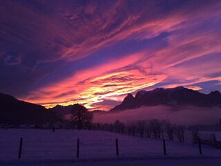 Morgenrot über dem Johnsbachtal