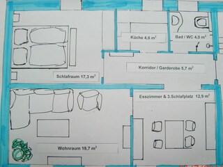 Vakantieappartement Pirna Grondplan 15