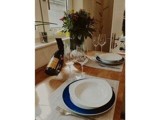 schön gedeckter Tisch lädt zum Verweilen ein