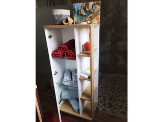 Badeutensilien/Handtücher und Fön