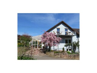 Das blaue Haus Balkon Fewo Lilie