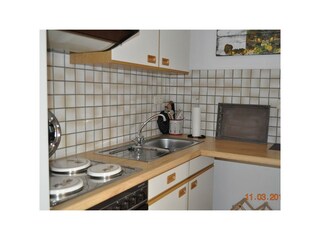 Ferienwohnung Palatium Wohnraum -Terrasse Esstisch
