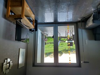Wohnzimmerausblick auf die Terrasse