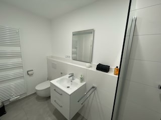 Badezimmer mit Regenwalddusche