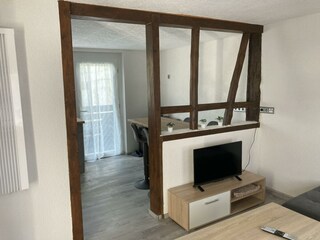 Wohnzimmer Fachwerkwand