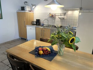 die Küchenzeile mit Spülmaschine