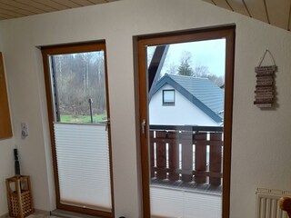 Blick zum Balkon