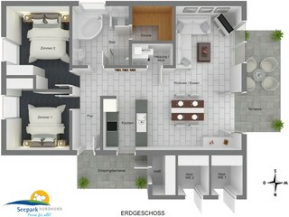 Appartamento per vacanze Nordhorn Pianta del piano 39