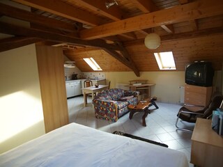 Blick auf Wohnbereich Appartement OG