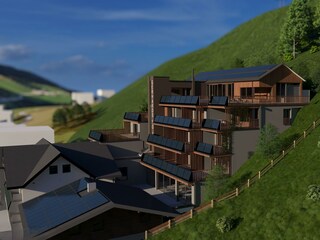 Goldhirsch Aparthotel im Sommer