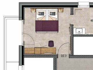 Grundriss Zimmer 3