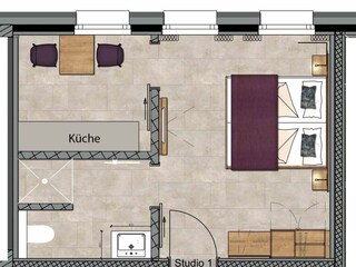 Grundriss Studio 1