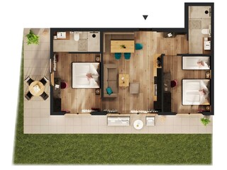 Grundriss Garten Suite
