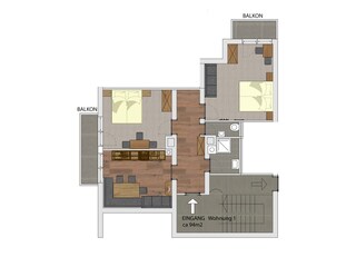 Ferienwohnug 1  Skizze